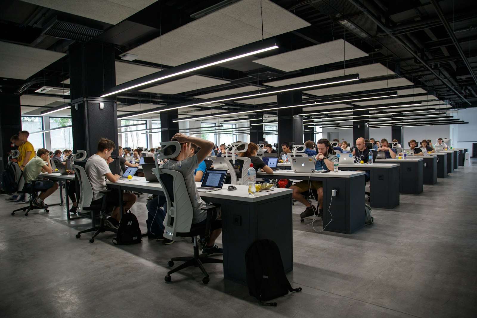 Digital marketing team at work in a modern office